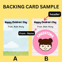 Load image into Gallery viewer, Personalised Button Badge Pin with backing card |  (min 8qty to purchase)