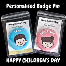 Load image into Gallery viewer, Personalised Button Badge Pin with backing card |  (min 8qty to purchase)