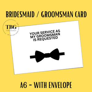 A6 size - Bridesmaid & Groomsman Proposal Card  / Wedding Invitation Card / Wedding Gifts / Hens Night