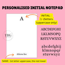 Load image into Gallery viewer, Personalised Notepad Initial -Mini 3.5 x 3.5 inches