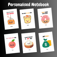 Load image into Gallery viewer, Personalised Notebook - Food & Funny - Design 1