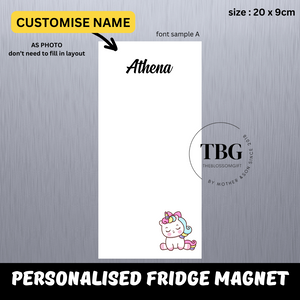 Personalised/Customised 20X9CM Fridge White Board Magnetic - D6