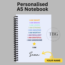 Load image into Gallery viewer, Personalised Notebook -  I AM  - A5- Lined