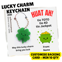 Load image into Gallery viewer, Lucky Charm Keychain - Customise Backing min 10qty