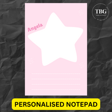 Load image into Gallery viewer, Personalised Notepad - Star -REGULAR 4x6inches