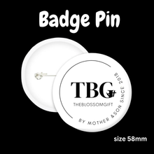 Load image into Gallery viewer, Personalised Button Badge Pin with backing card |  (min 8qty to purchase)