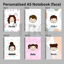 Load image into Gallery viewer, Personalised Notebook -  FACE  - A5- Lined