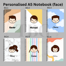 Load image into Gallery viewer, Personalised Notebook -  FACE  - A5- Lined