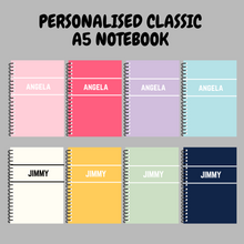 Load image into Gallery viewer, Personalised Classic Notebook - A5 - Lined