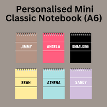 Load image into Gallery viewer, Personalised Mini Classic Notebook - A6