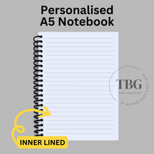 Load image into Gallery viewer, Personalised Notebook  - A5 - Lined