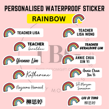 Load image into Gallery viewer, Personalised Waterproof Sticker (RAINBOW) 1 set 3 size
