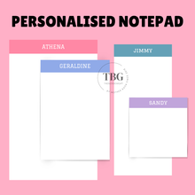 Load image into Gallery viewer, Personalised Notepad - Colour Bar -  Long 8.5x19cm