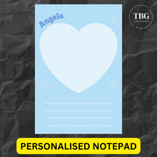 Load image into Gallery viewer, Personalised Notepad - Heart -REGULAR 4x6inches