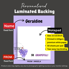 Load image into Gallery viewer, Mini Notepad - Food/Cute - Personalised Laminated Backing