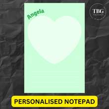 Load image into Gallery viewer, Personalised Notepad - Heart -REGULAR 4x6inches