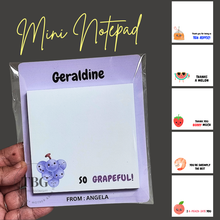 Load image into Gallery viewer, Mini Notepad - Food/Cute - Personalised Laminated Backing