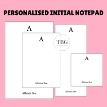 Load image into Gallery viewer, Personalised Notepad Initial -Mini 3.5 x 3.5 inches