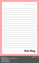 Load image into Gallery viewer, Personalised Notepad - COLOURS - Large 5x8inches