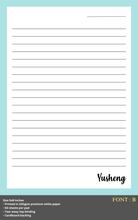 Load image into Gallery viewer, Personalised Notepad - COLOURS - Large 5x8inches