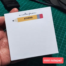 Load image into Gallery viewer, Personalised Notepad - Pencil - Mini 3.5 x 3.5 inches