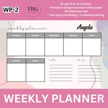 Load image into Gallery viewer, Personalised Weekly Planner