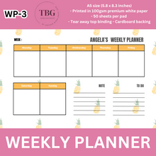 Load image into Gallery viewer, Personalised Weekly Planner