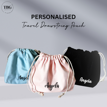 Load image into Gallery viewer, Personalised Travel Drawstring Pouch (3colours)