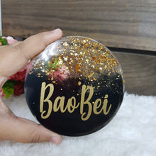 Load image into Gallery viewer, Black w Gold Flakes Coaster - The Blossom Gift