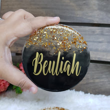 Load image into Gallery viewer, Black w Gold Flakes Coaster - The Blossom Gift