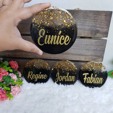 Load image into Gallery viewer, Black w Gold Flakes Coaster - The Blossom Gift