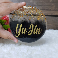 Load image into Gallery viewer, Black w Gold Flakes Coaster - The Blossom Gift