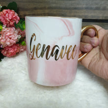 Load image into Gallery viewer, Pink Marble Mug with Gold - The Blossom Gift