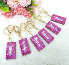 Load image into Gallery viewer, Glitter Personalised Key Chain (9colours)