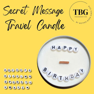 Personalised Travel Candle + Secret Message
