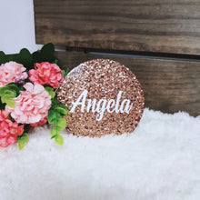 Load image into Gallery viewer, Rose Gold Glitter Personalised  Coaster - The Blossom Gift