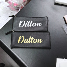 Load image into Gallery viewer, Personalised Pen Pouch / Case - Black - The Blossom Gift