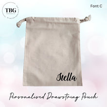 Load image into Gallery viewer, Personalised Canvas Drawstring Pouch (2colours)