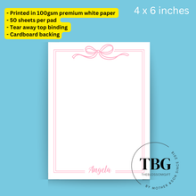 Load image into Gallery viewer, Notepad - BOW - REGULAR 4x6inches