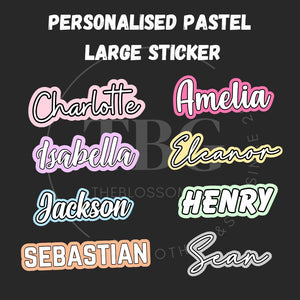 Personalised Waterproof Pastel Large Sticker