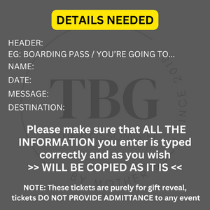 Personalised SCRATCH OFF reveal Surprise Boarding Pass Ticket Birthday Anniversary X'mas Holiday Gift Card