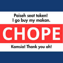 Load image into Gallery viewer, CHOPE CARD |  Hawker Seat Chope | Singapore&#39;s Chope-ing Culture |