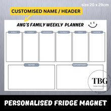 Load image into Gallery viewer, Personalised/Customised Fridge Magnet Planner Note White Board Magnetic