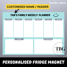 Load image into Gallery viewer, Personalised/Customised Fridge Magnet Planner Note White Board Magnetic