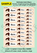 Load image into Gallery viewer, Personalised Waterproof Sticker (PRINCESS) 1 set 3 size