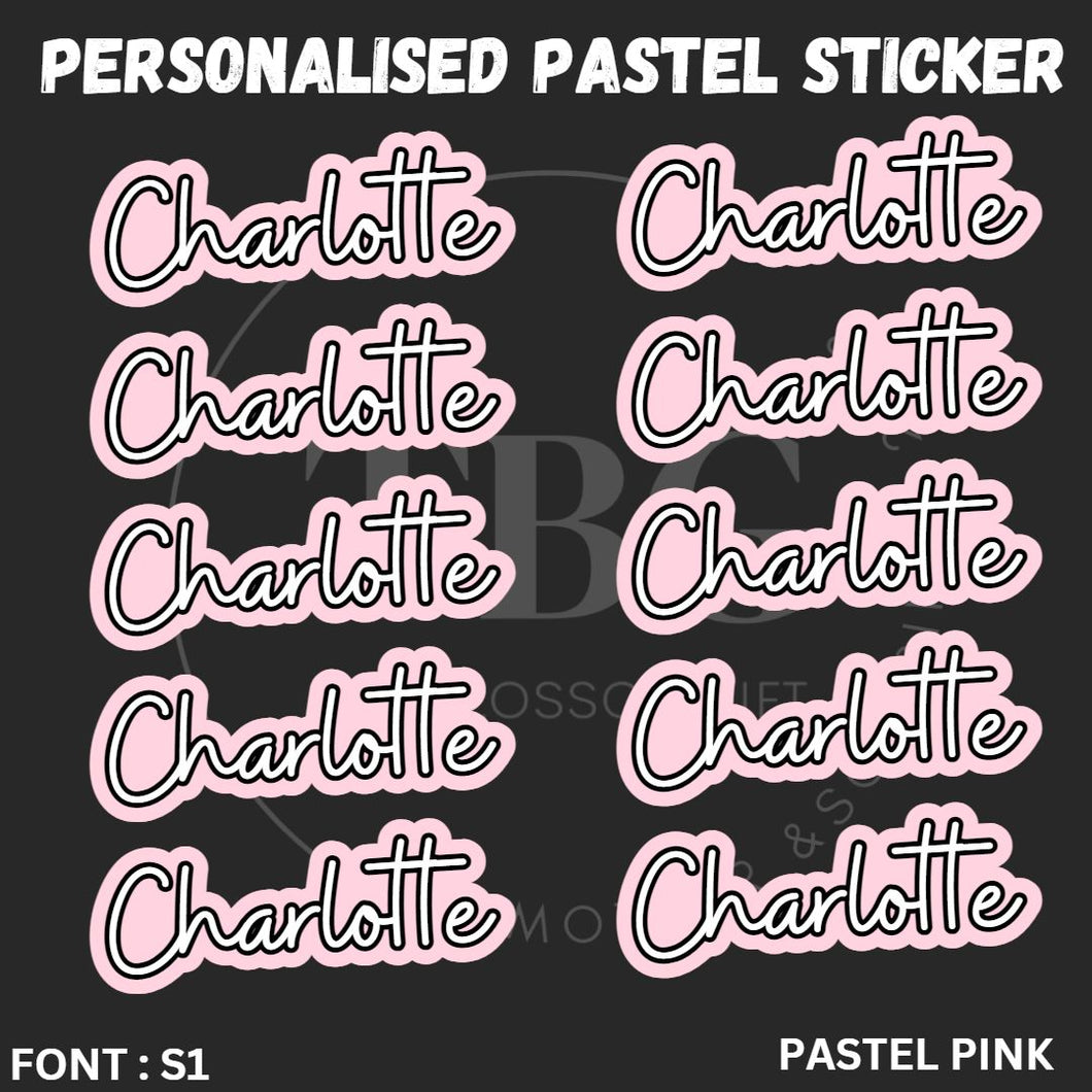 Personalised Waterproof Pastel Large Sticker