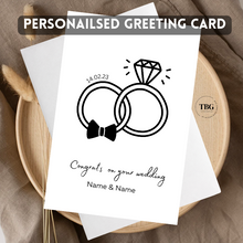Load image into Gallery viewer, Personalised Card (couple/wedding) design 12