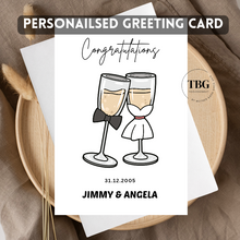 Load image into Gallery viewer, Personalised Card (couple/wedding) design 29