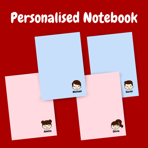 Personalised Notebook - FACE w Name