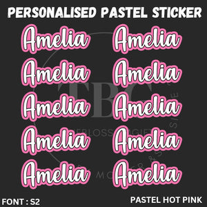 Personalised Waterproof Pastel Large Sticker